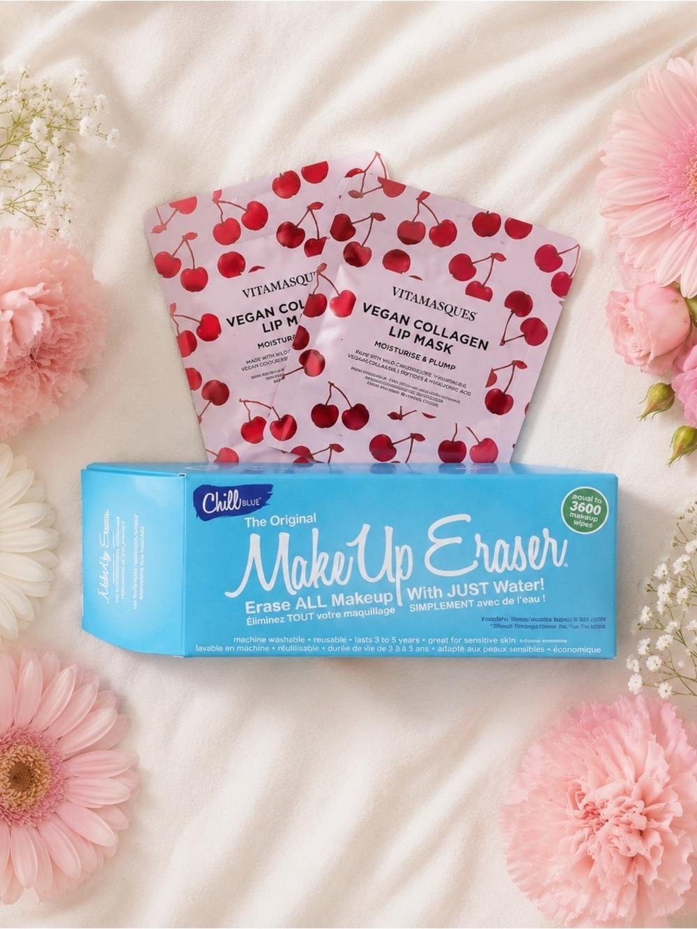*Bundle* NIB Original MakeUp Eraser in Chill Blue + 2 Vegan Collagen Lip Masks